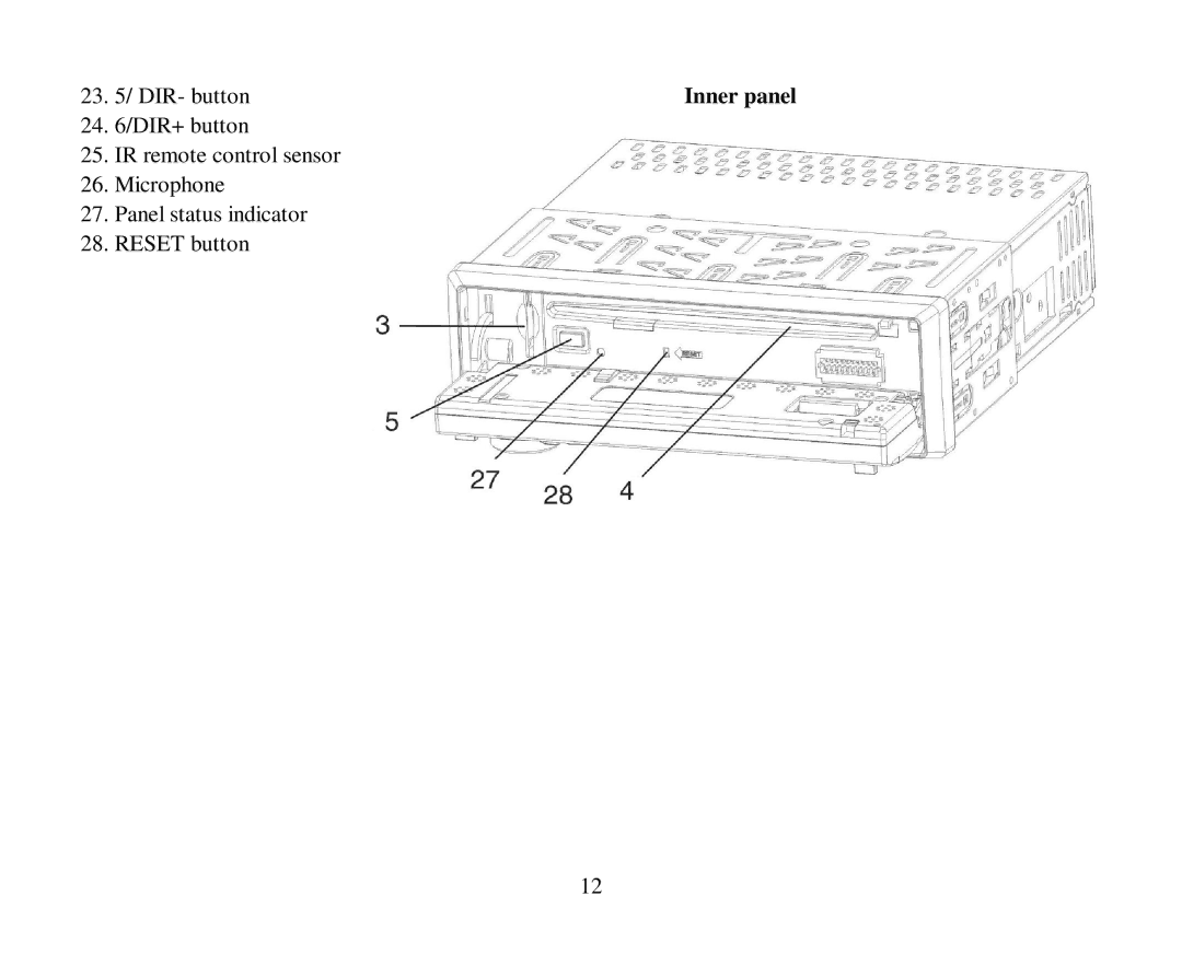 Hyundai H-CMD7086 instruction manual Inner panel 