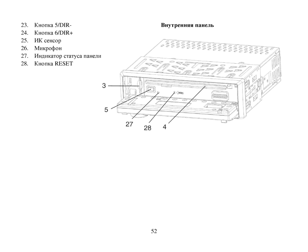 Hyundai H-CMD7086 instruction manual Βнутренняя панель 