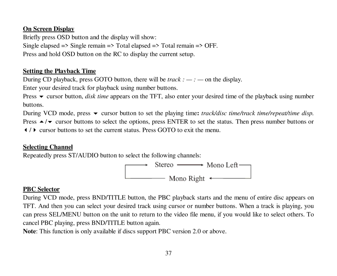 Hyundai H-CMDN6000 instruction manual Setting the Playback Time, Selecting Channel, PBC Selector 