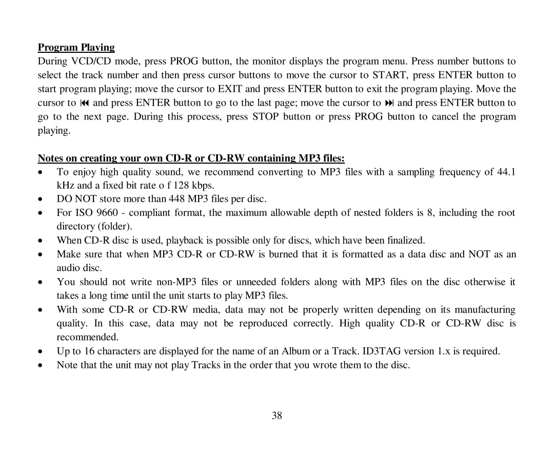 Hyundai H-CMDN6000 instruction manual Program Playing 