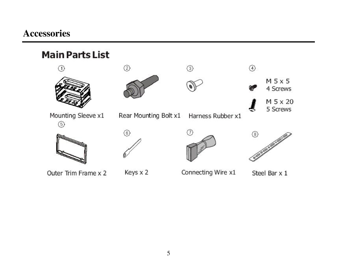 Hyundai H-CMDN6000 instruction manual Accessories 