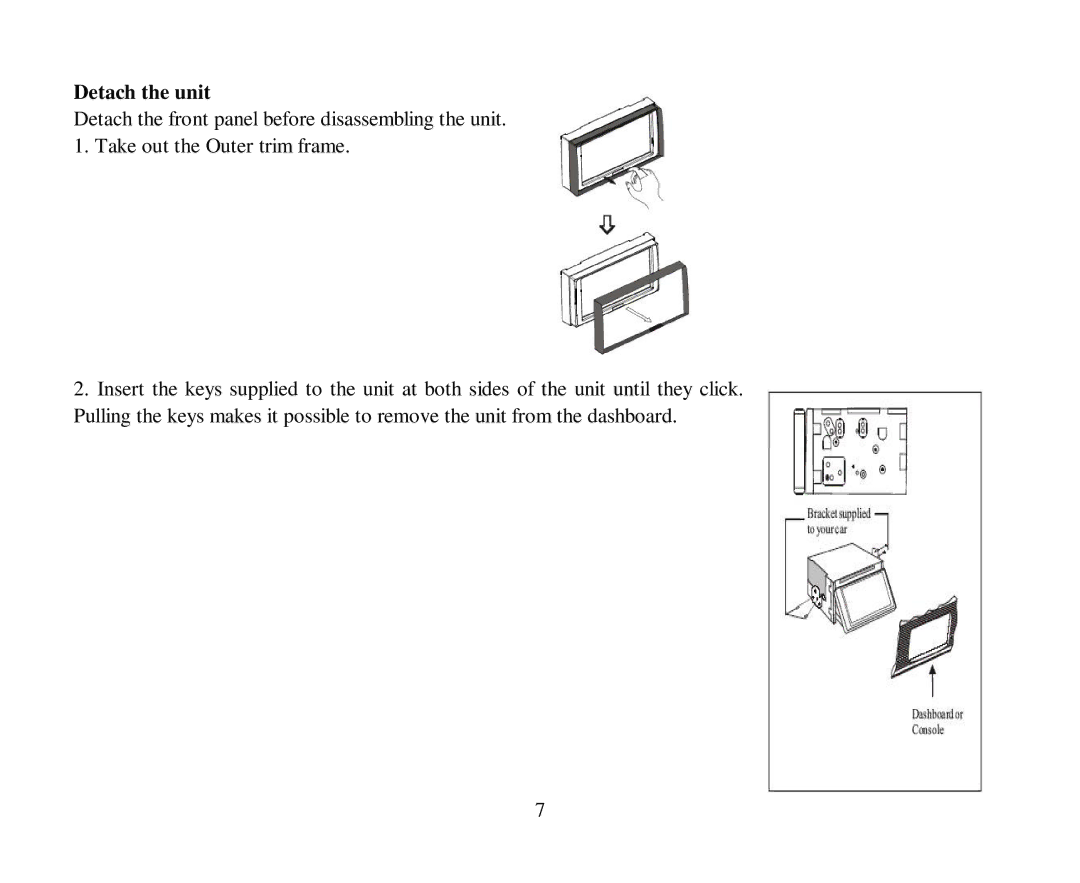 Hyundai H-CMDN6000 instruction manual Detach the unit 