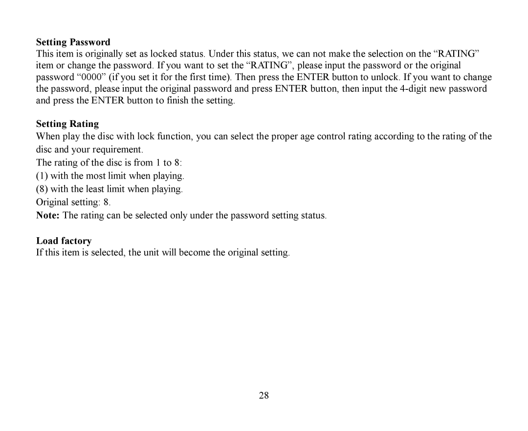 Hyundai H-CMMD4040 instruction manual Load factory 