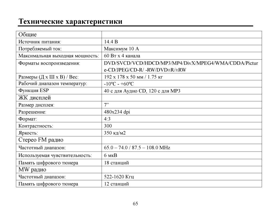 Hyundai H-CMMD4040 instruction manual Τехнические характеристики 