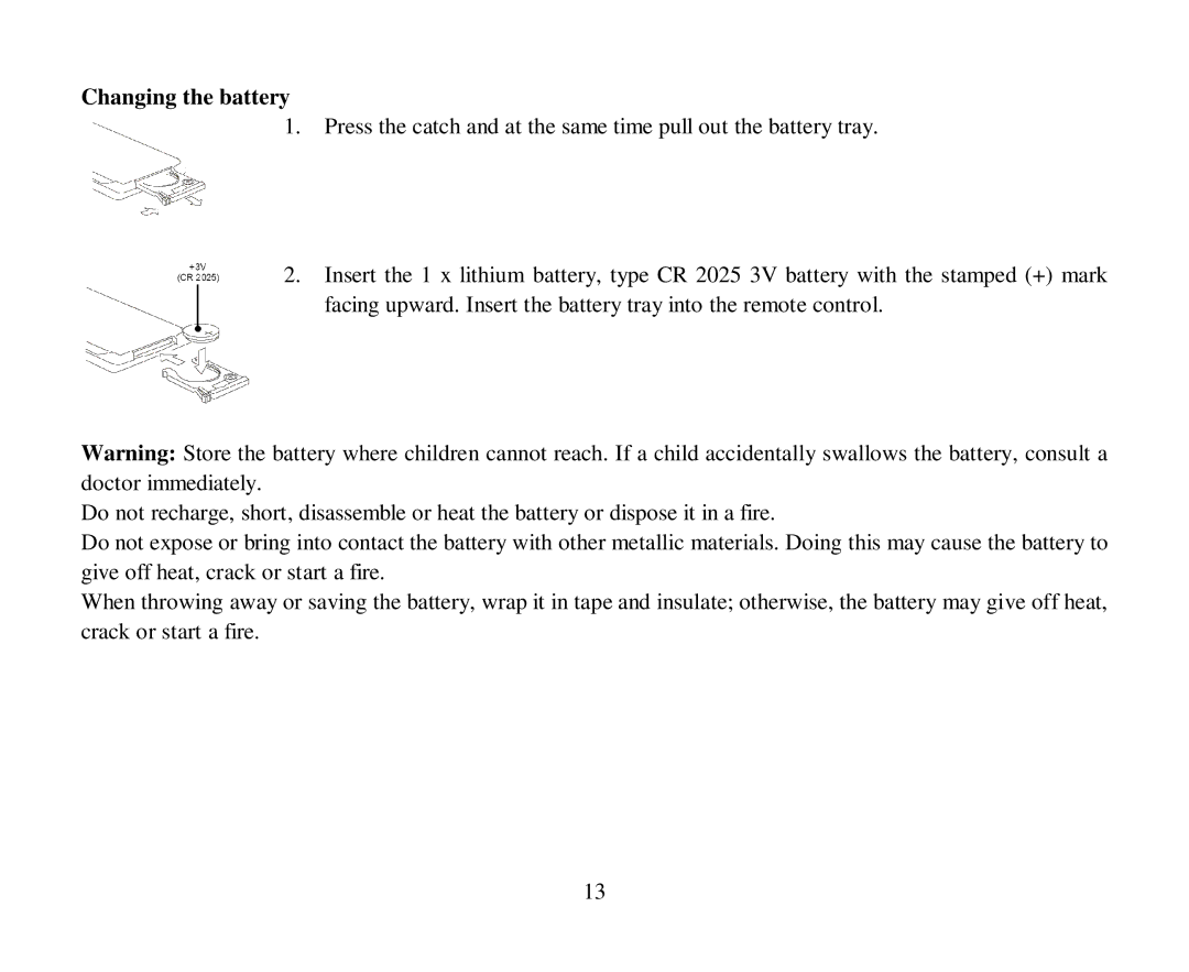 Hyundai H-CMMD4044 instruction manual Changing the battery 