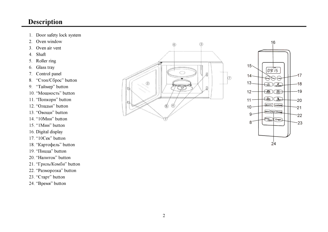 Hyundai H-MW1425 instruction manual Description 