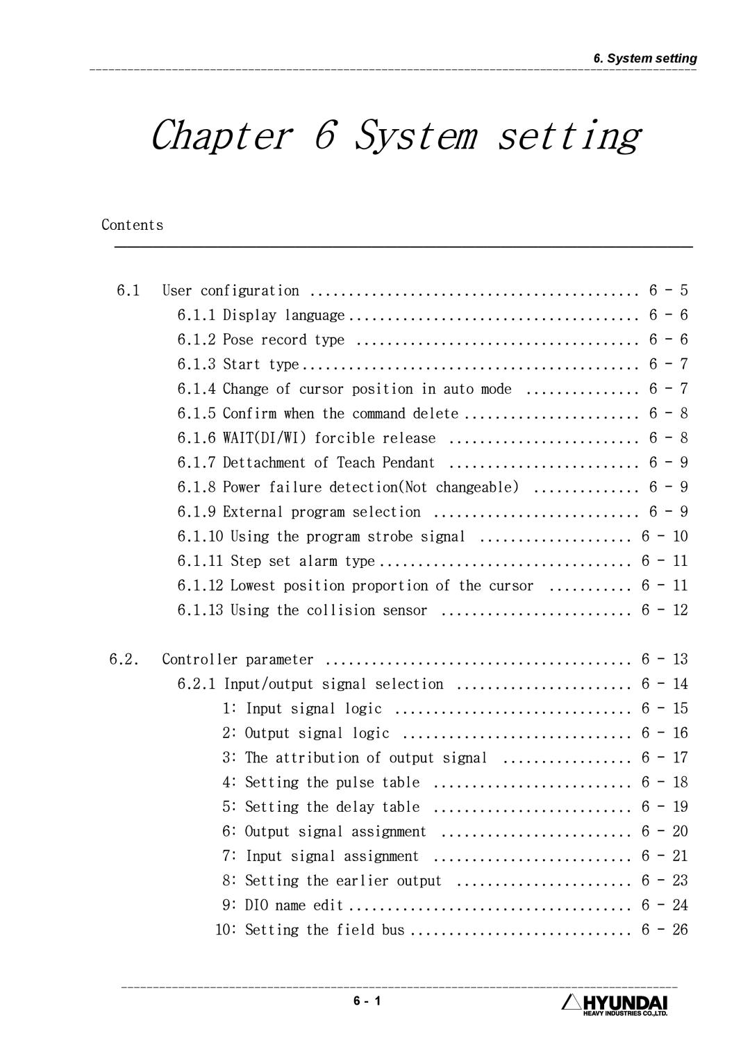 Hyundai HI4 operation manual System setting 