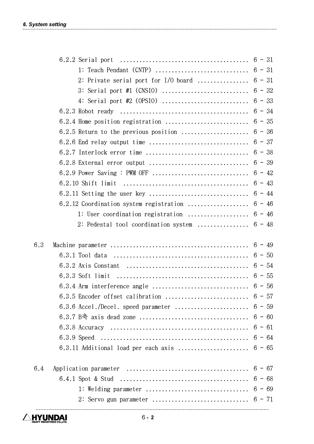 Hyundai HI4 operation manual System setting 