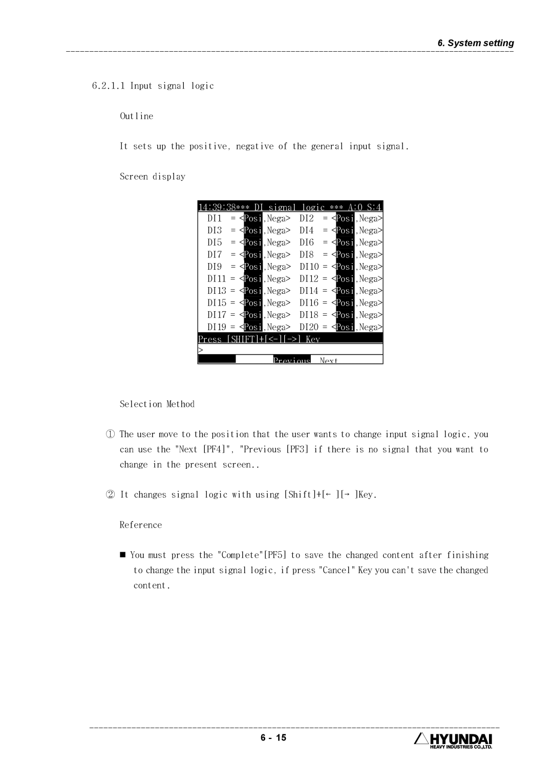 Hyundai HI4 operation manual DI9, Previous 