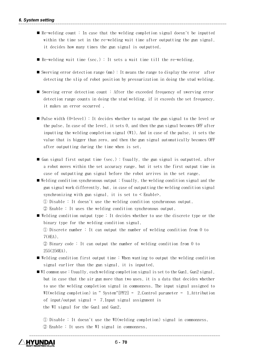 Hyundai HI4 operation manual System setting 