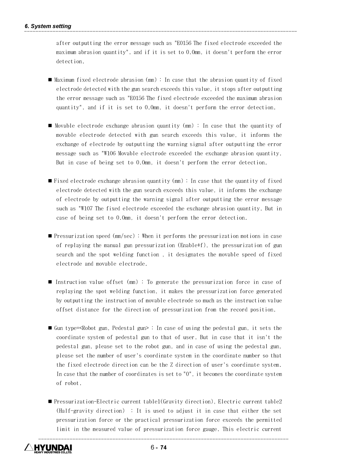 Hyundai HI4 operation manual System setting 