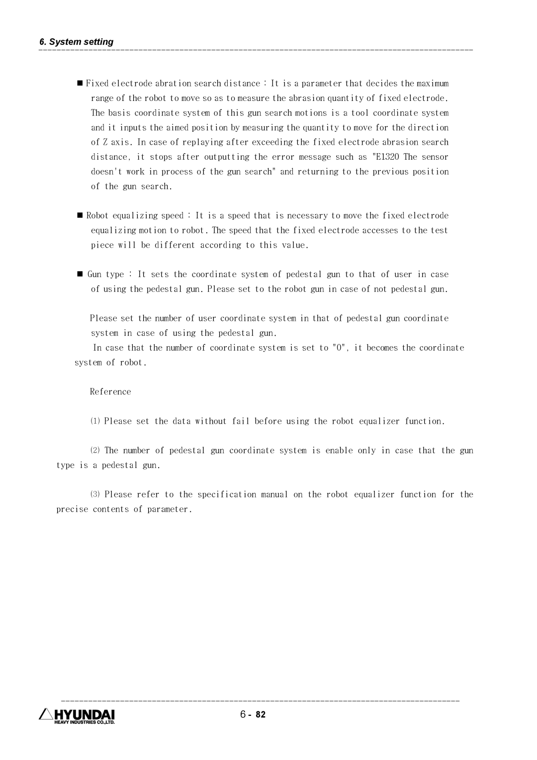 Hyundai HI4 operation manual System setting 