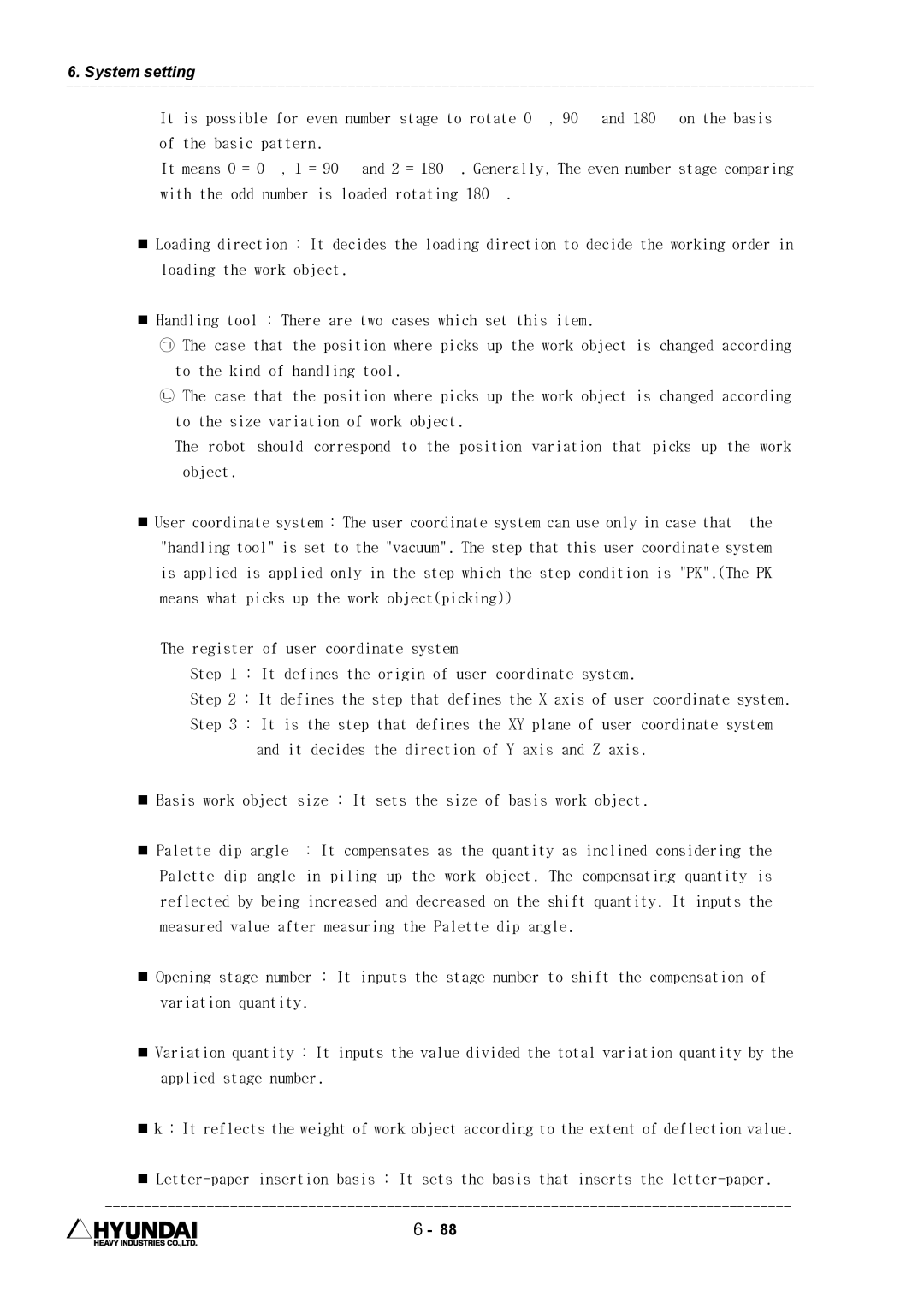 Hyundai HI4 operation manual Basic pattern 