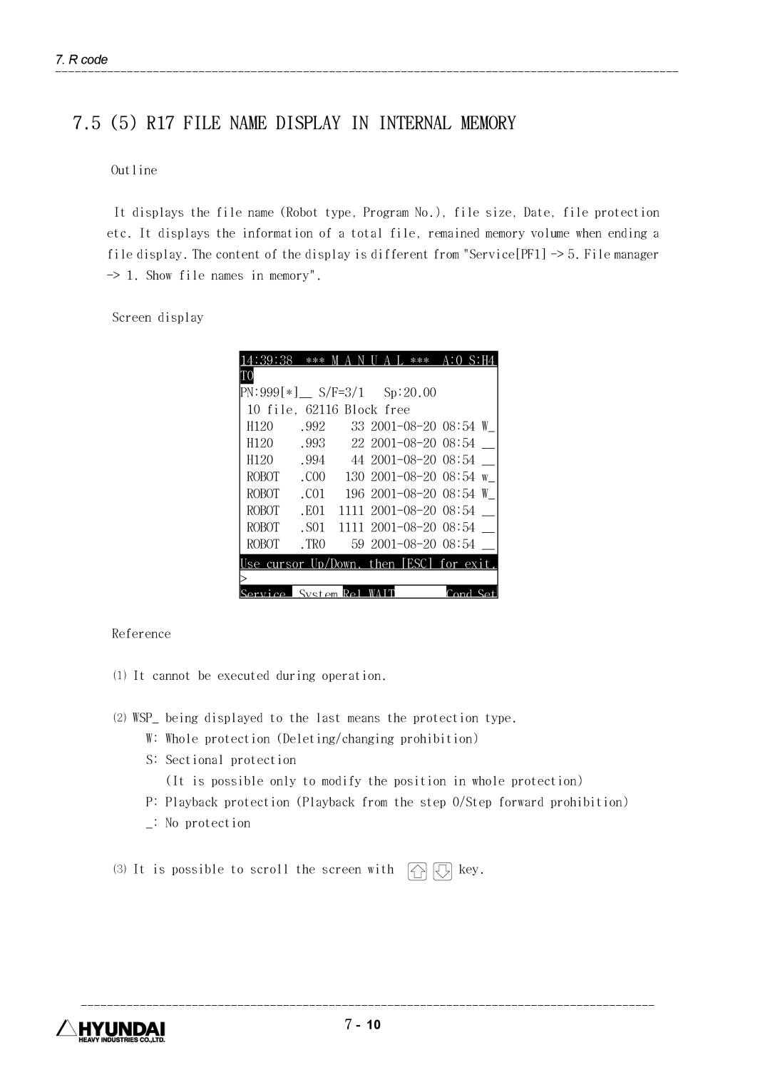 Hyundai HI4 operation manual 5 R17 File Name Display in Internal Memory 