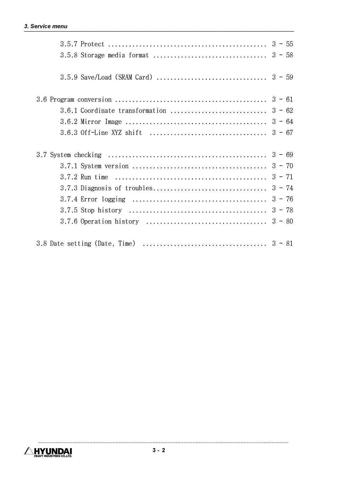 Hyundai HI4 operation manual Protect Storage media format Save/Load Sram Card 