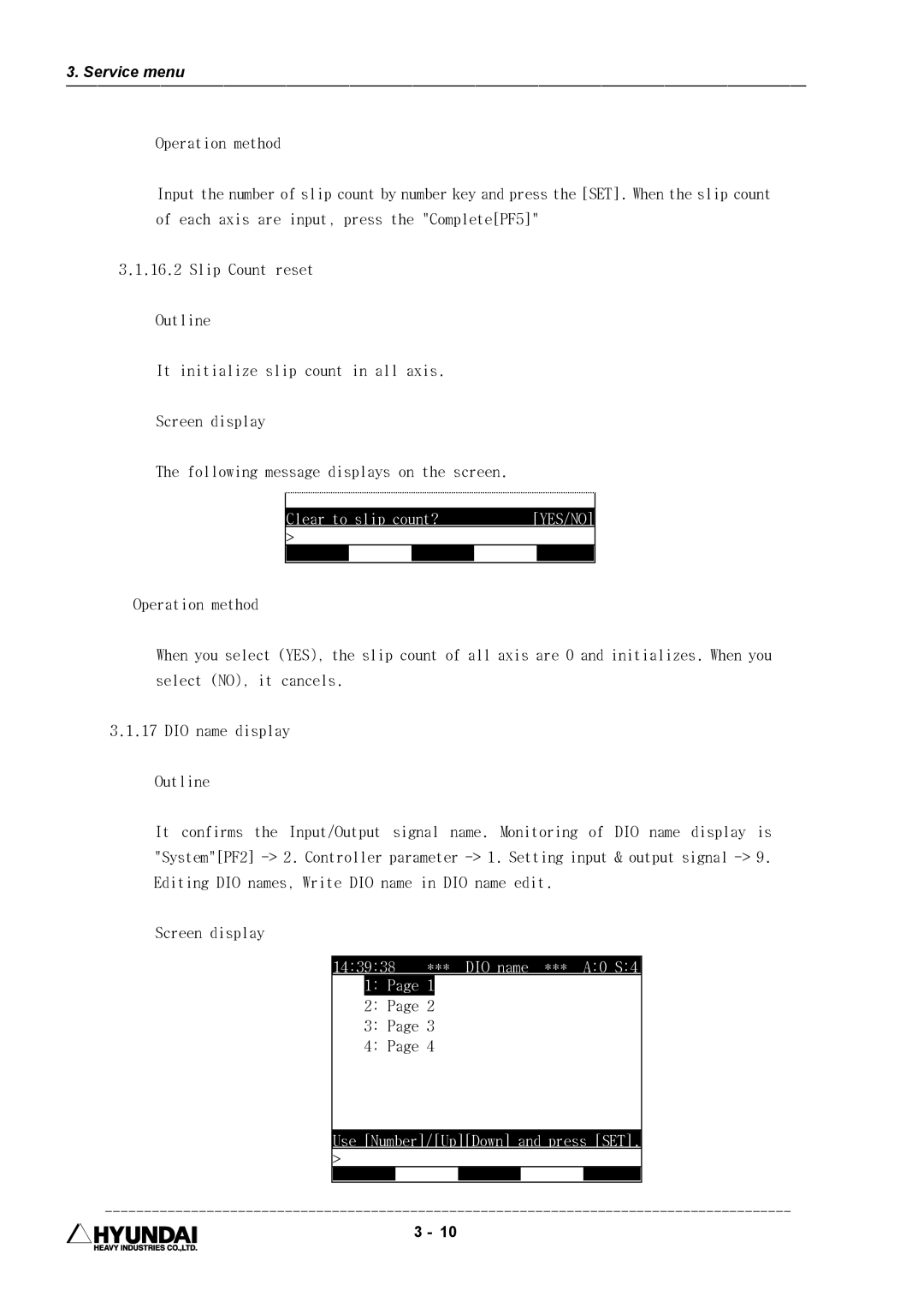 Hyundai HI4 operation manual Clear to slip count? 