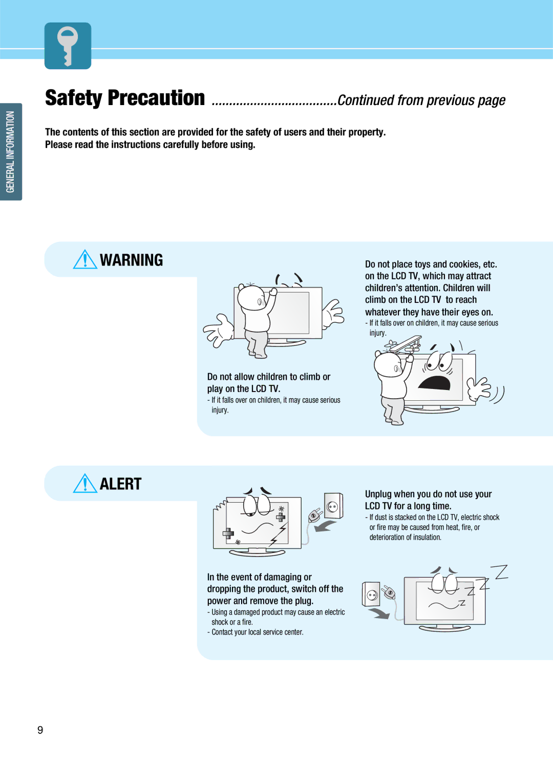 Hyundai HQL200NR, HQL170WR manual Unplug when you do not use your LCD TV for a long time 