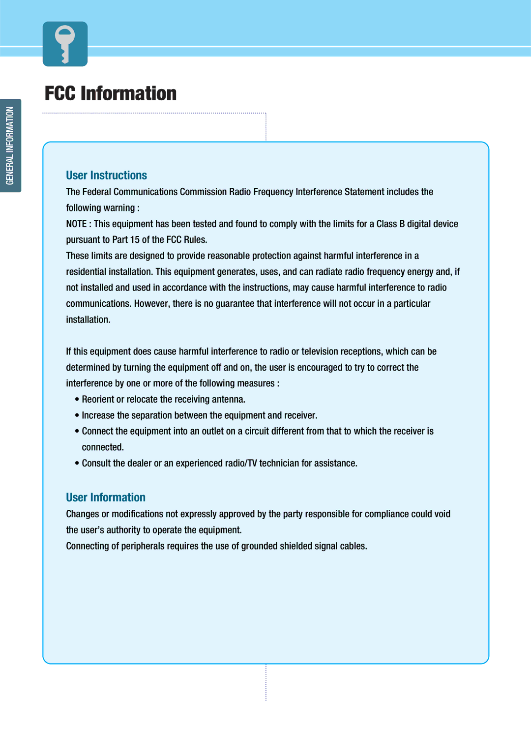 Hyundai HQL200NR, HQL170WR manual FCC Information 