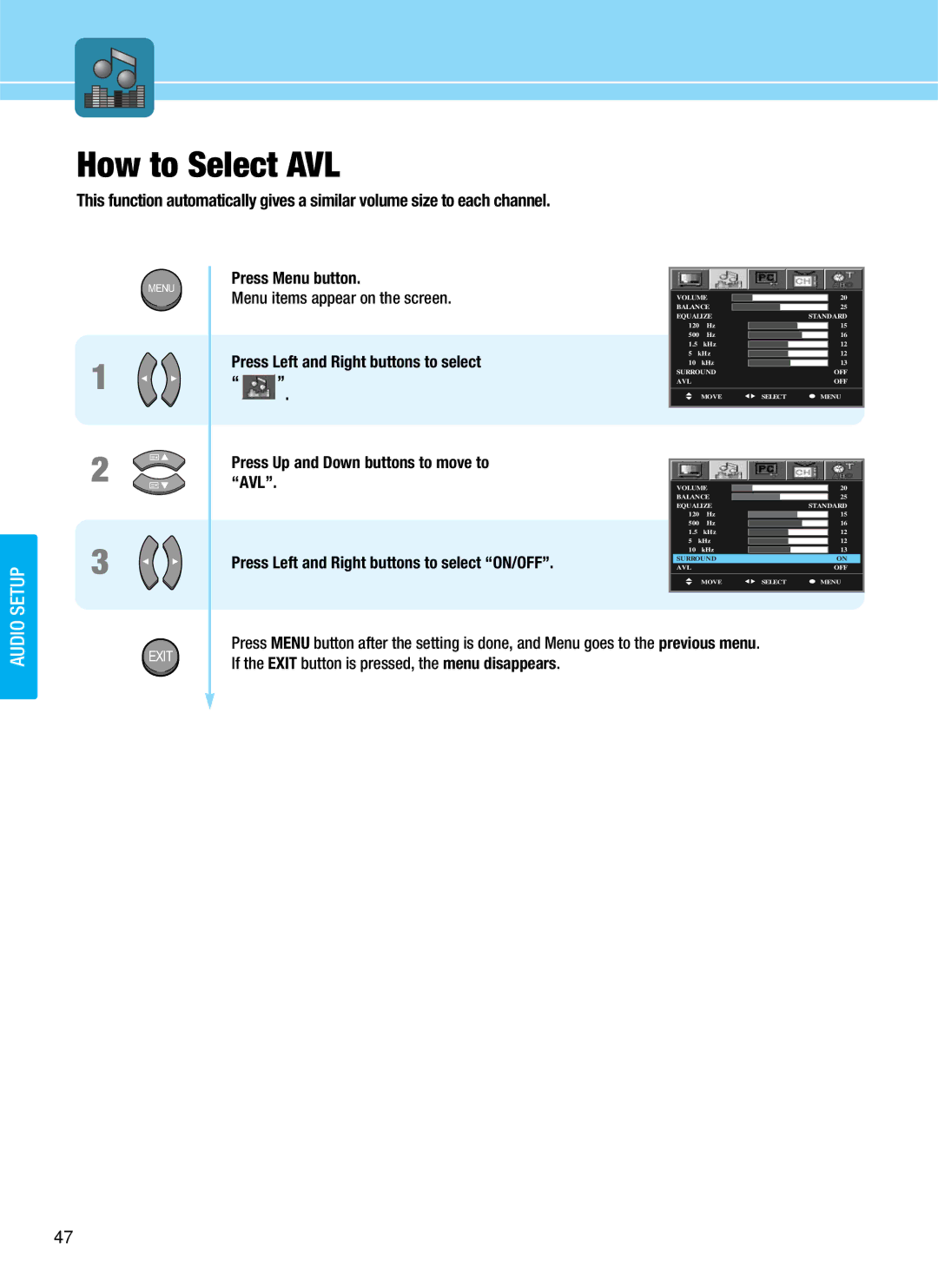 Hyundai HQL200NR, HQL170WR manual How to Select AVL 