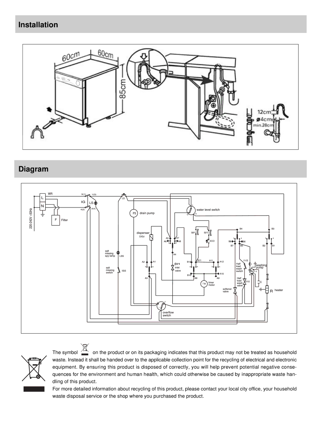 Hyundai IT DW12-BFM ME manual Installation Diagram 