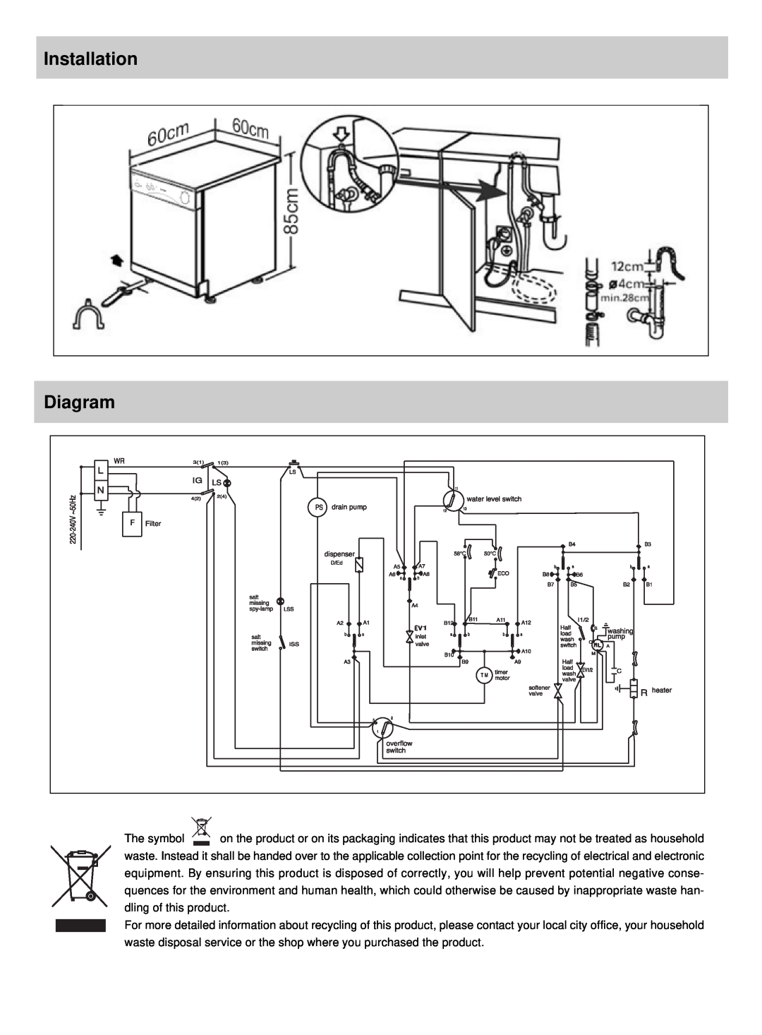 Hyundai IT DW12-BFM ME manual Installation Diagram 