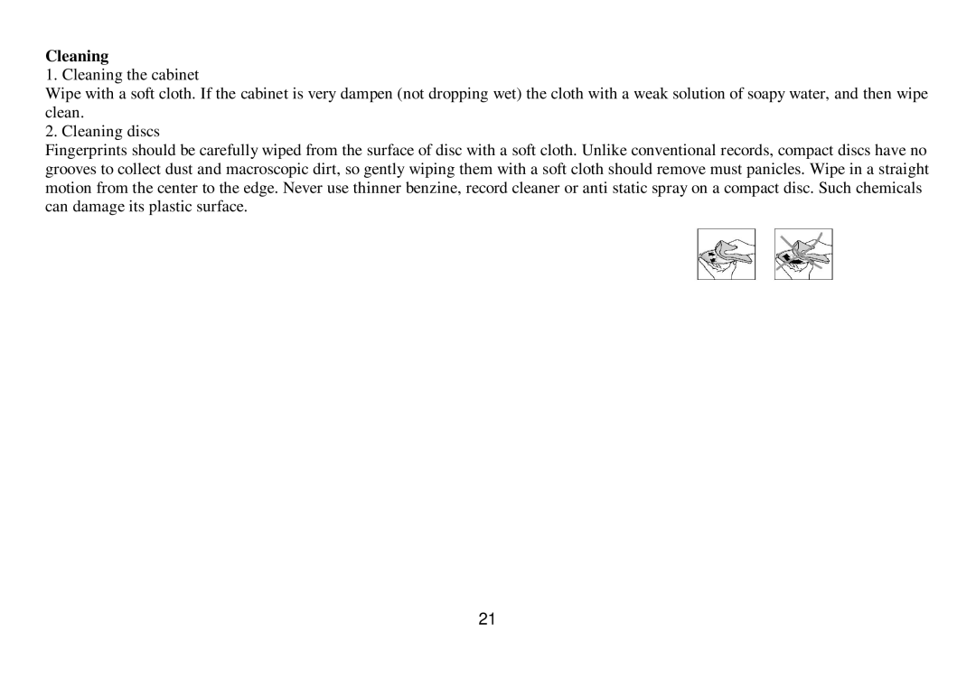 Hyundai IT H-CDM8033 instruction manual Cleaning 