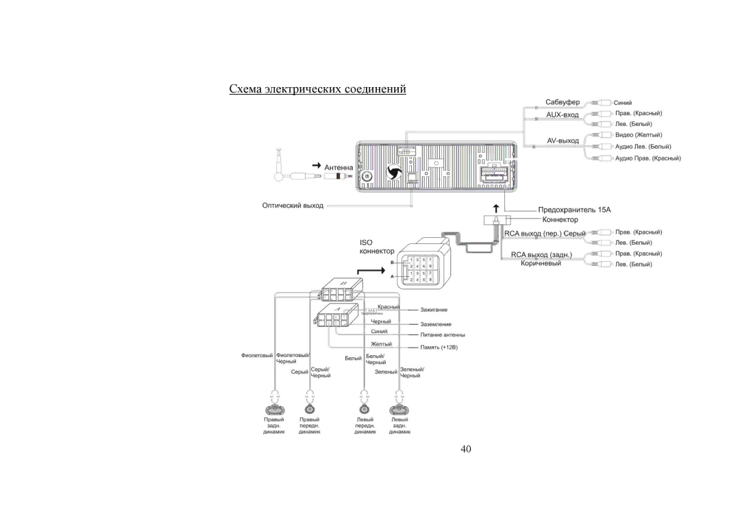 Hyundai IT H-CMD4006 instruction manual Схема электрических соединений 