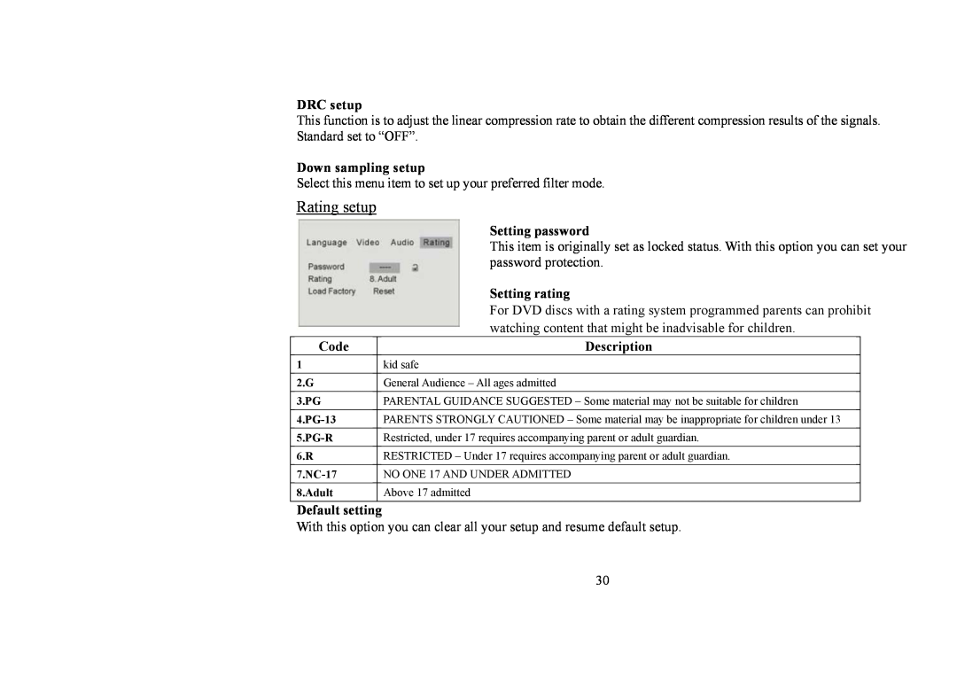 Hyundai IT H-CMD4006 instruction manual Rating setup 