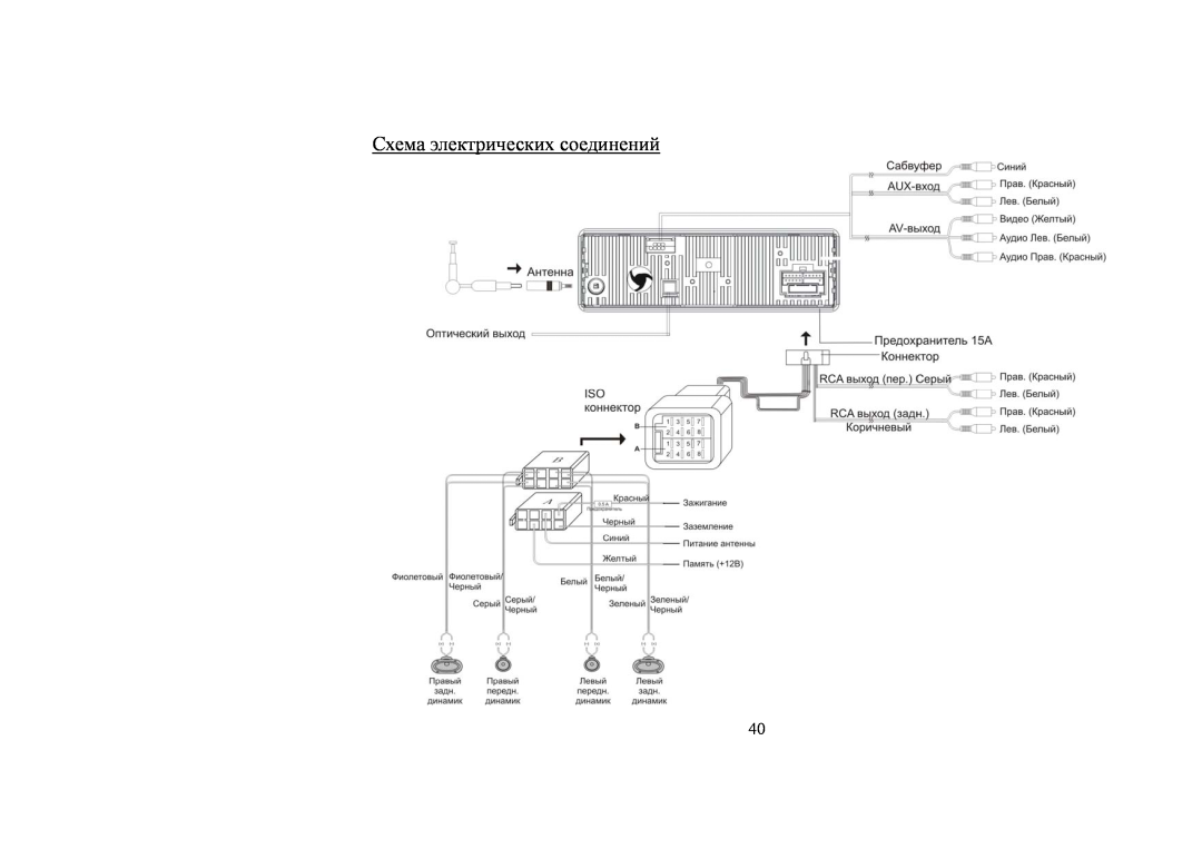 Hyundai IT H-CMD4006 instruction manual Схема электрических соединений 