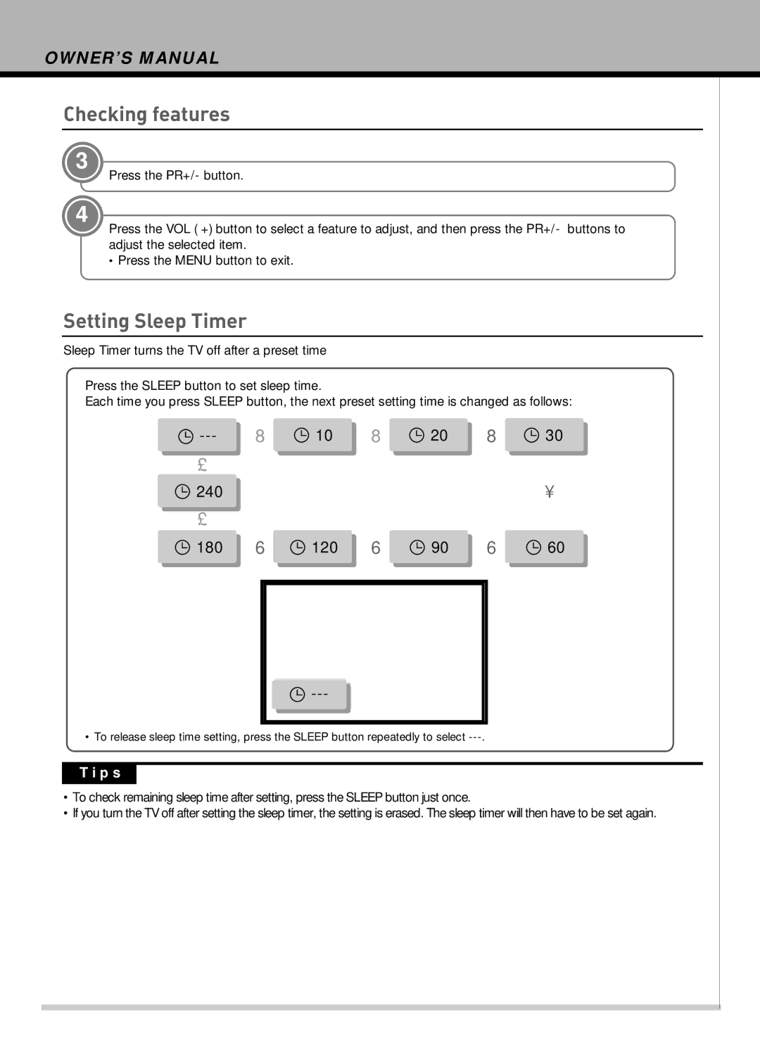 Hyundai IT HLT-2672 owner manual Setting Sleep Timer, 240 180 120 