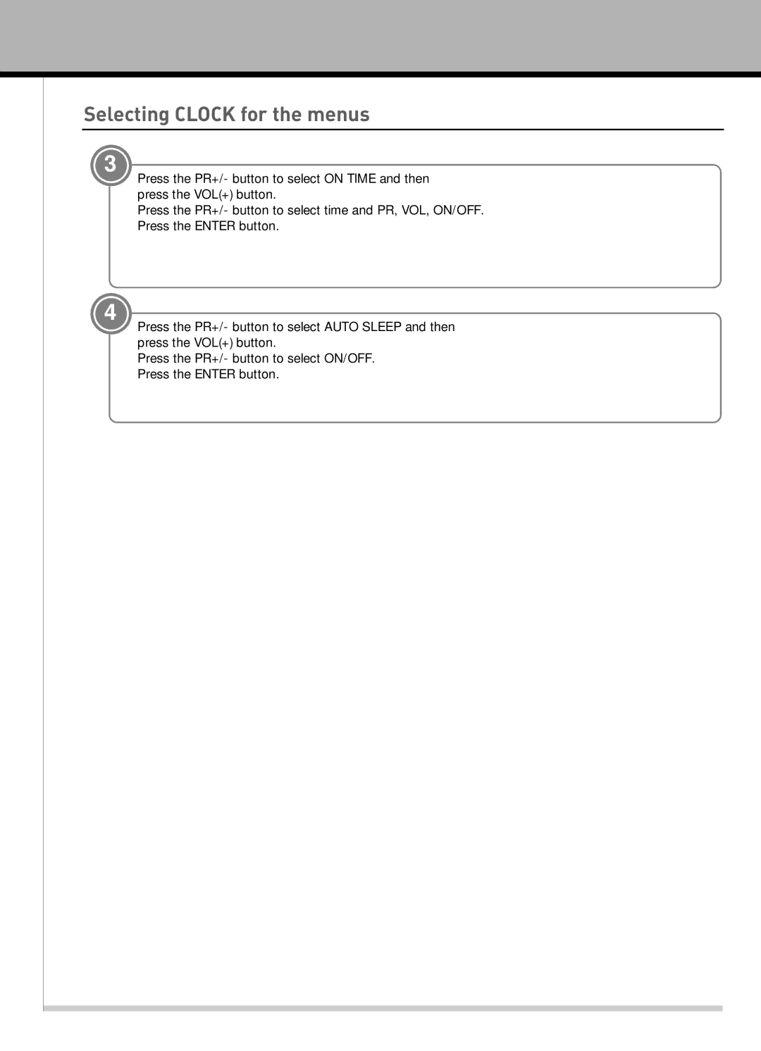 Hyundai IT HLT-2672 owner manual Selecting Clock for the menus 