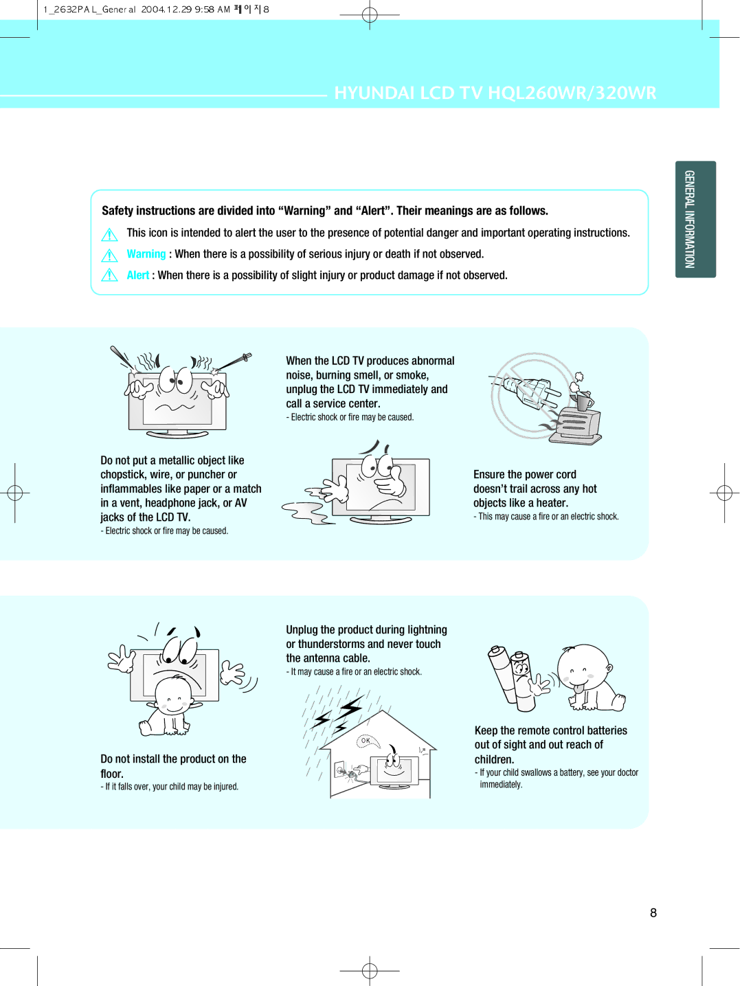 Hyundai IT 320WR, HQL260WR manual Do not install the product on the floor 