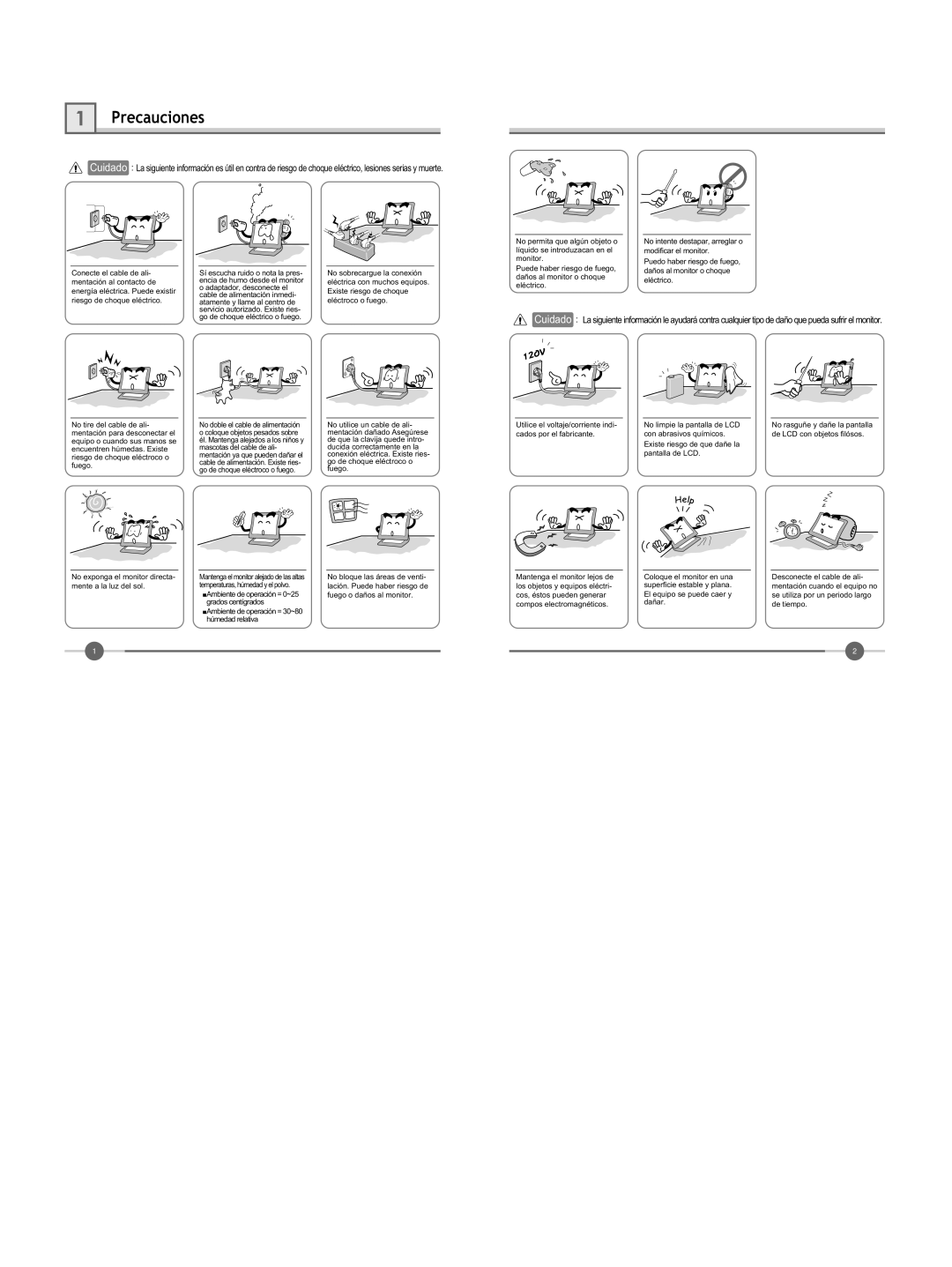 Hyundai IT U90D manual Precauciones, Riesgo de choque eléctroco o 