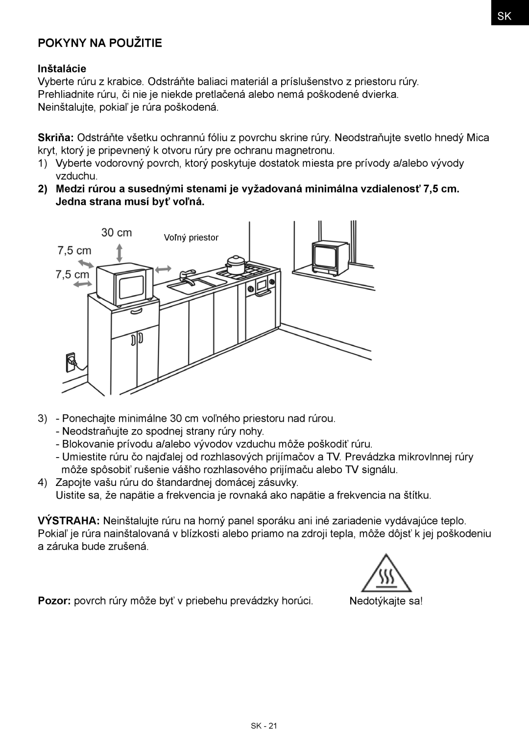 Hyundai MWEGH 281S manual Pokyny na použitie, Inštalácie 