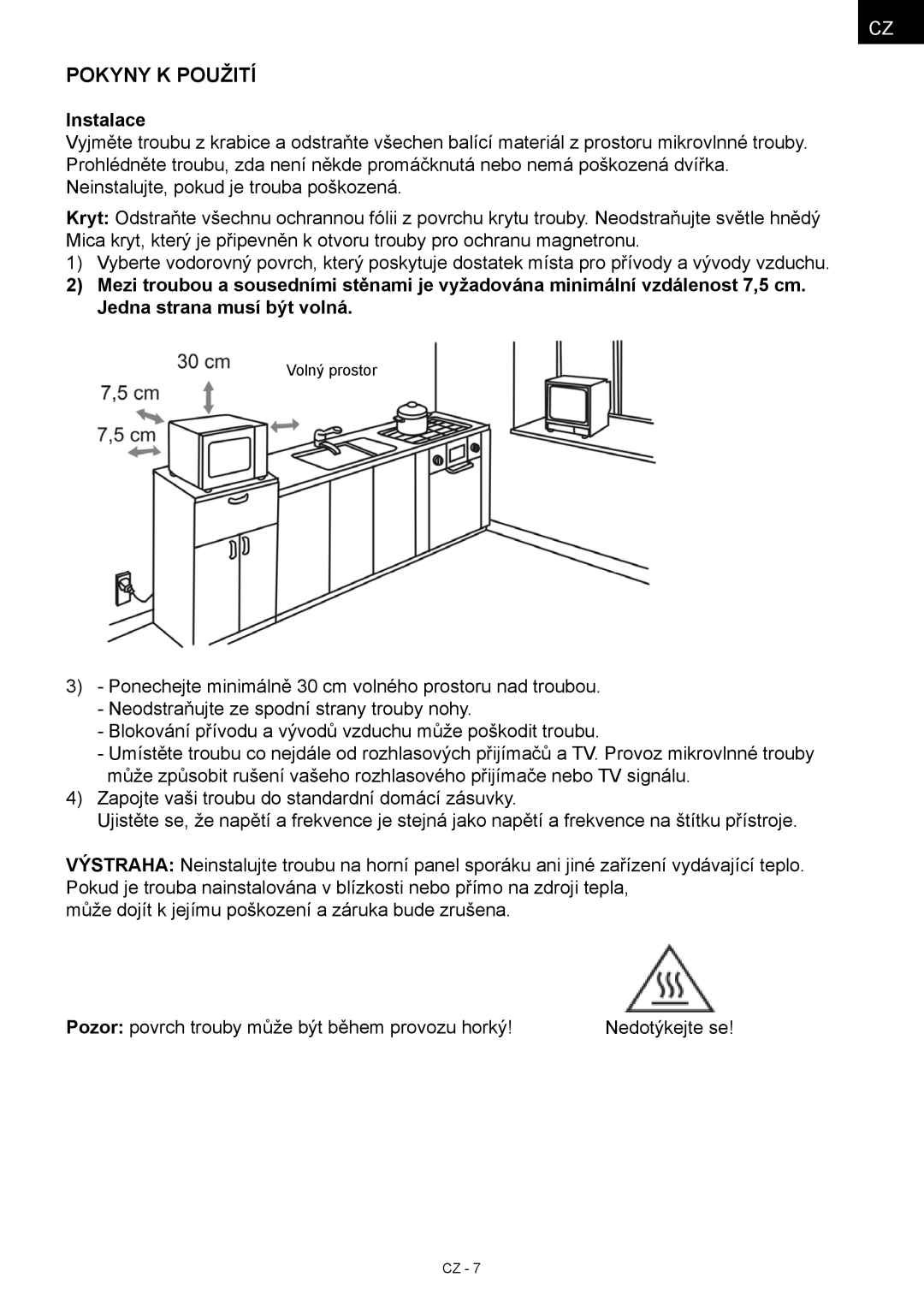 Hyundai MWEGH 281S manual Pokyny k použití, Instalace 