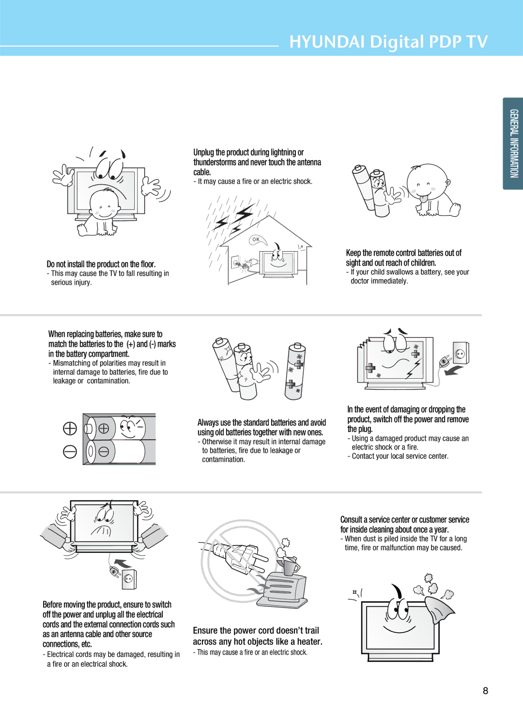 Hyundai Q501, Q421S, Q421H manual Do not install the product on the floor, Connections, etc 