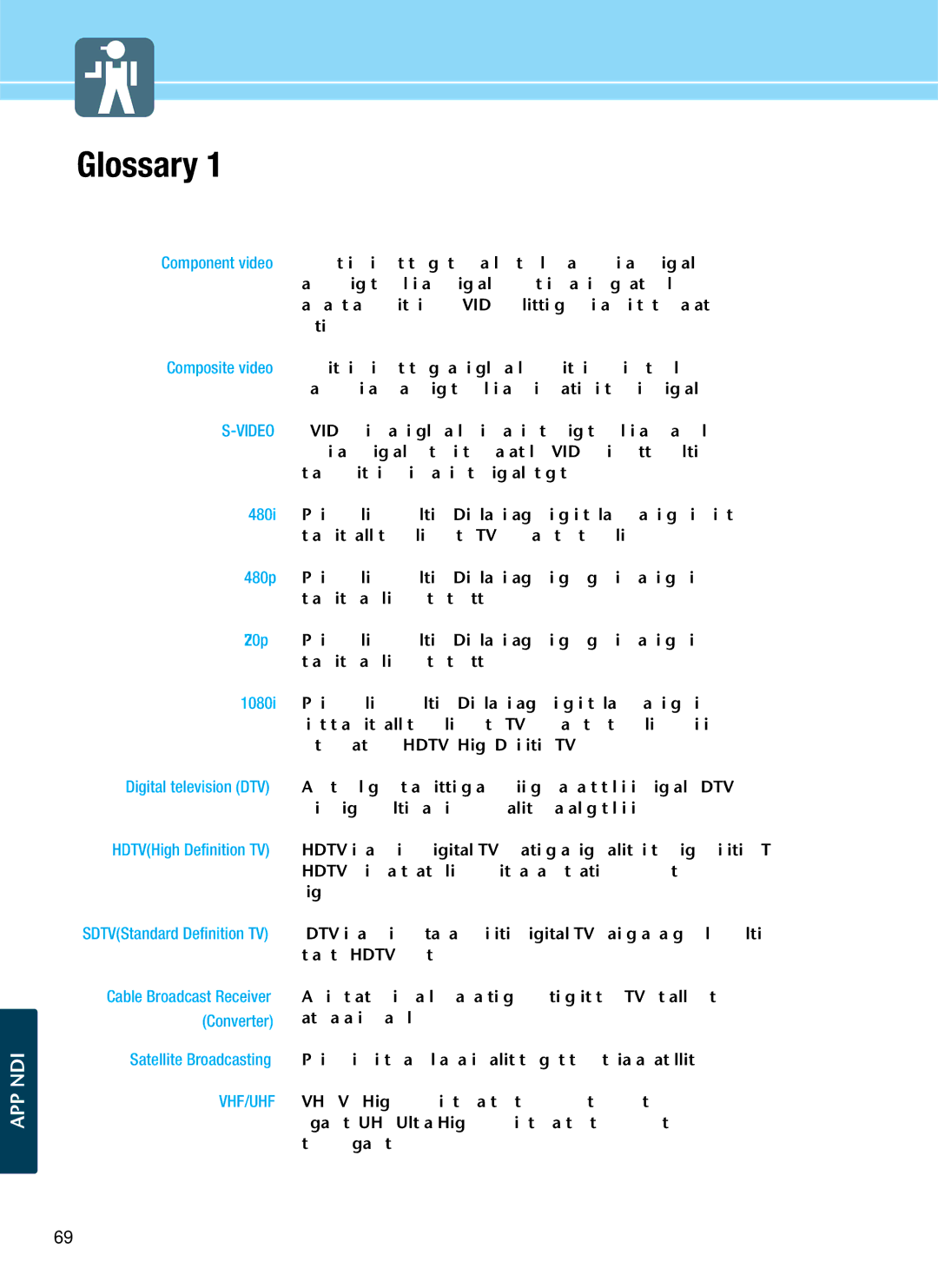 Hyundai Q421S, Q421H, Q501 manual Glossary 