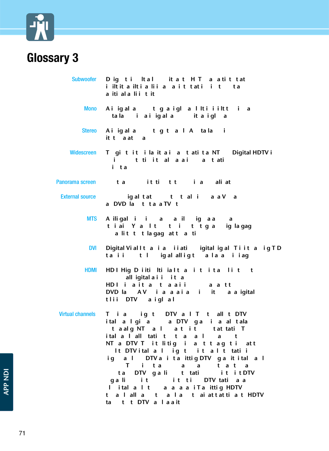 Hyundai Q501, Q421S, Q421H manual Glossary 