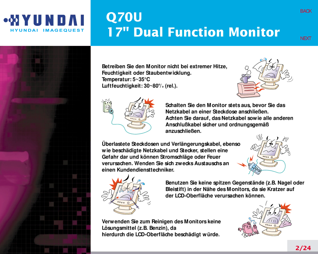 Hyundai manual Q70U Dual Function Monitor 