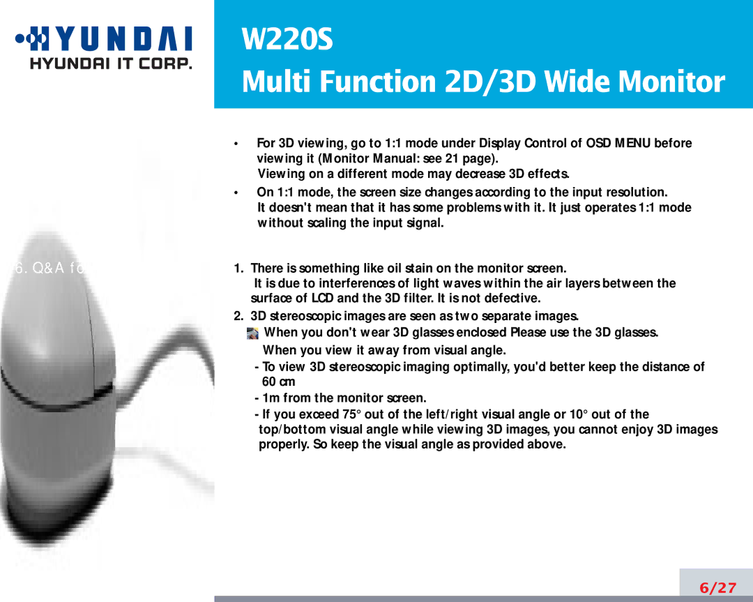 Hyundai W220S manual A for 3D Mode 