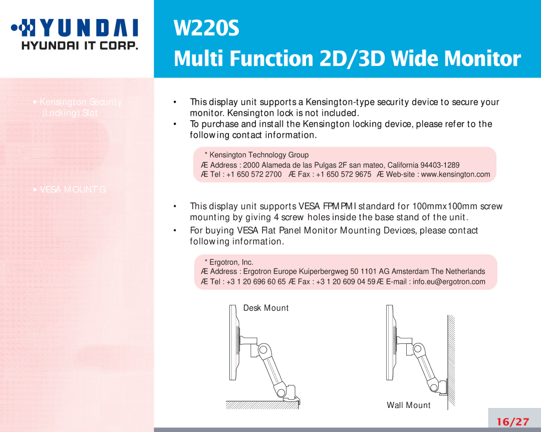 Hyundai W220S manual 16/27 