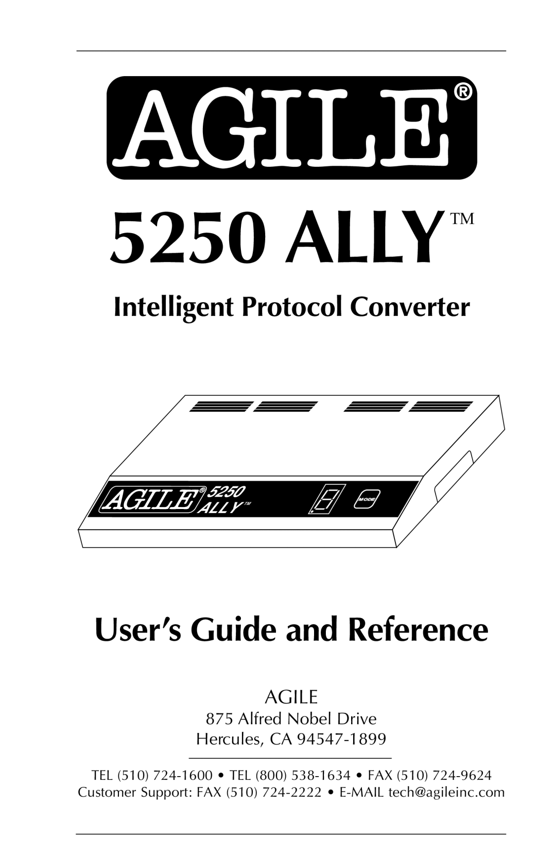 I-Data 5250 ALLY manual Allytm, Alfred Nobel Drive Hercules, CA 