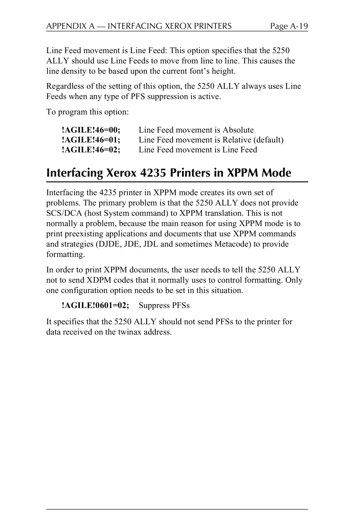 I-Data 5250 ALLY manual Interfacing Xerox 4235 Printers in Xppm Mode 