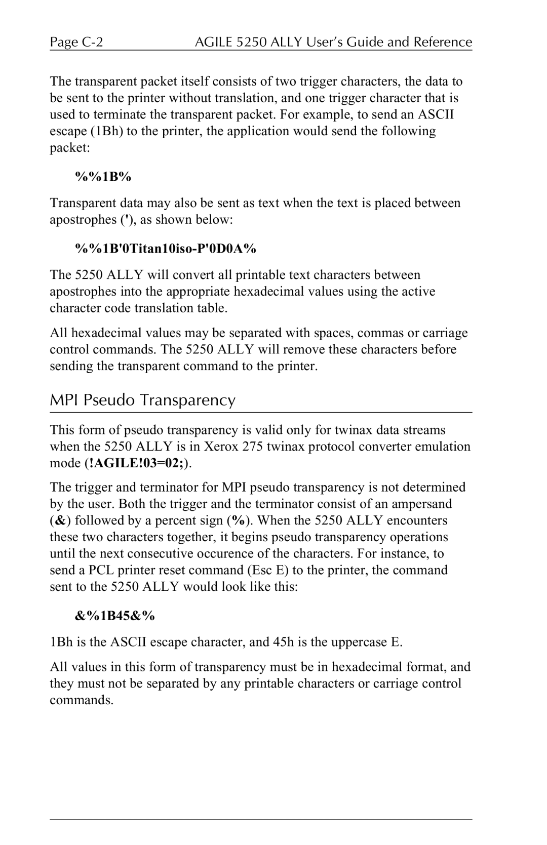 I-Data 5250 ALLY manual MPI Pseudo Transparency 