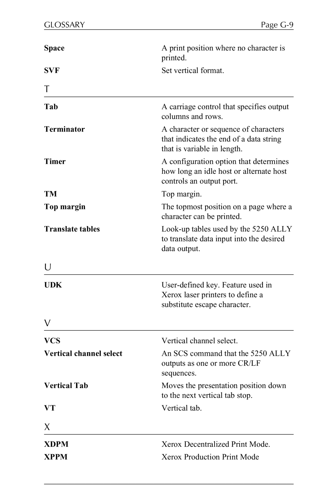 I-Data 5250 ALLY manual Svf, Udk, Vcs, Xdpm, Xppm 