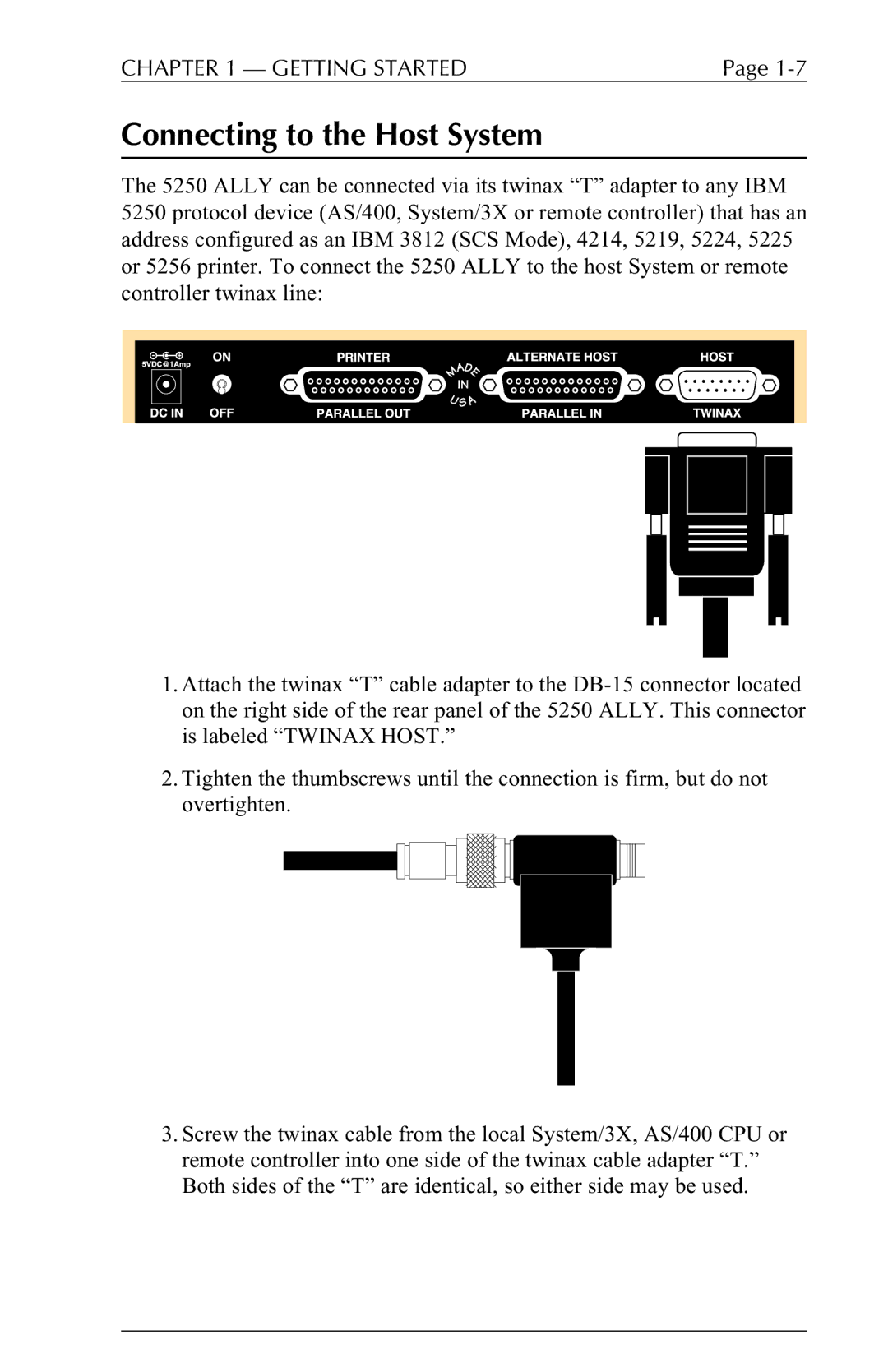 I-Data 5250 ALLY manual Connecting to the Host System 