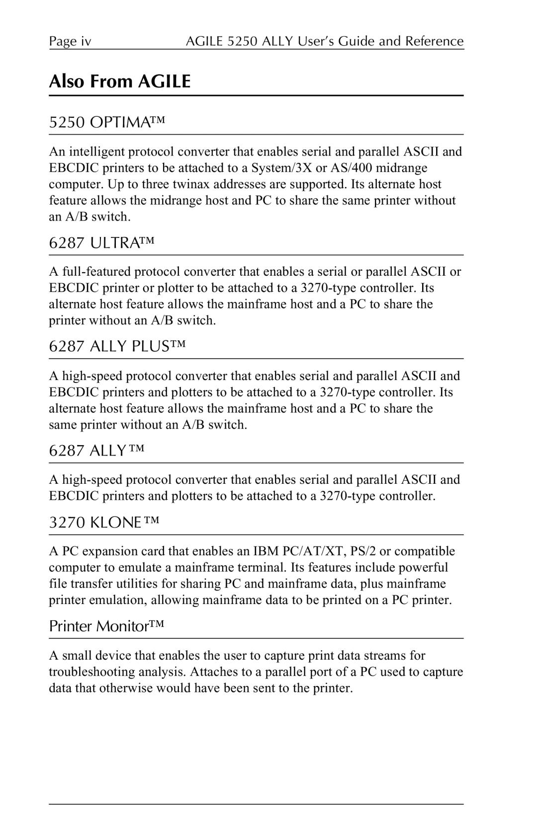 I-Data 5250 ALLY manual Also From Agile, Ally Plus 