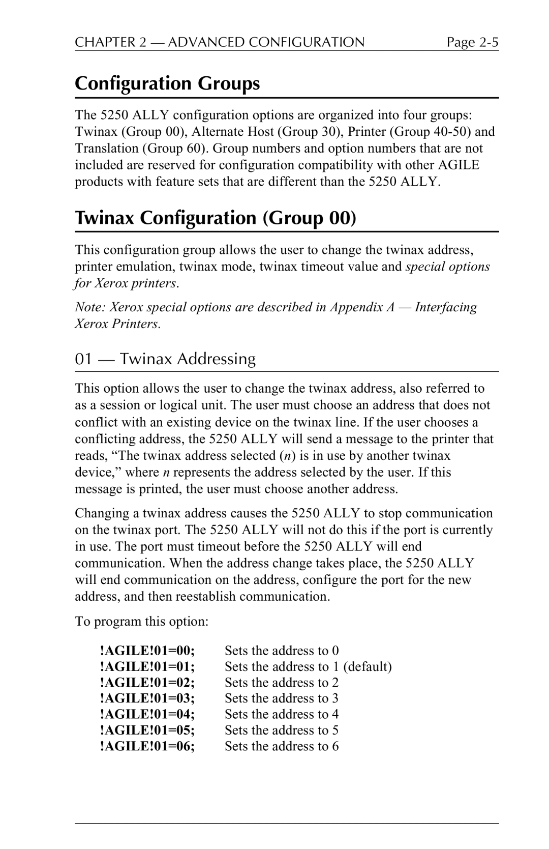 I-Data 5250 ALLY manual Configuration Groups, Twinax Configuration Group 