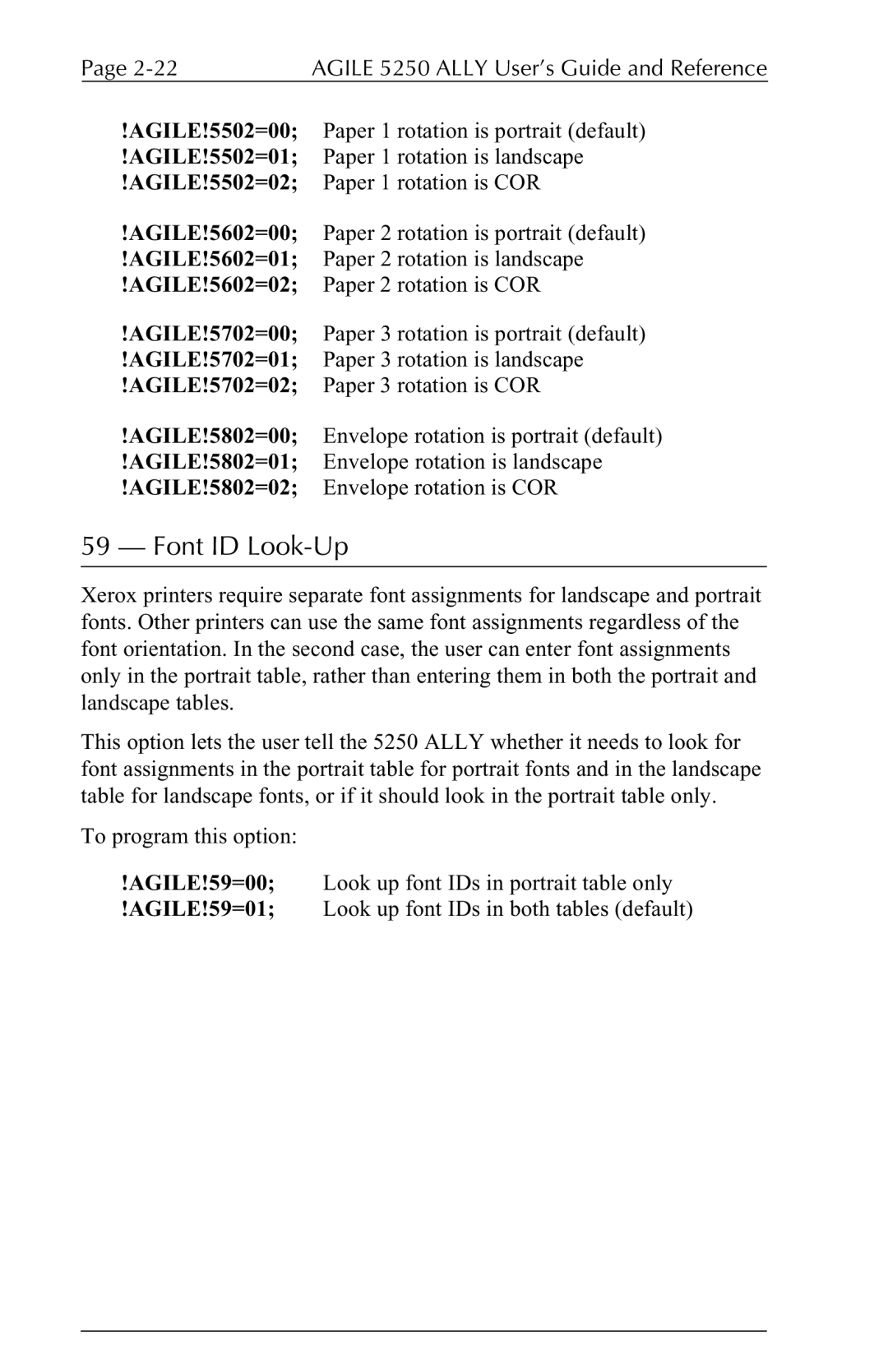 I-Data 5250 ALLY manual Font ID Look-Up 