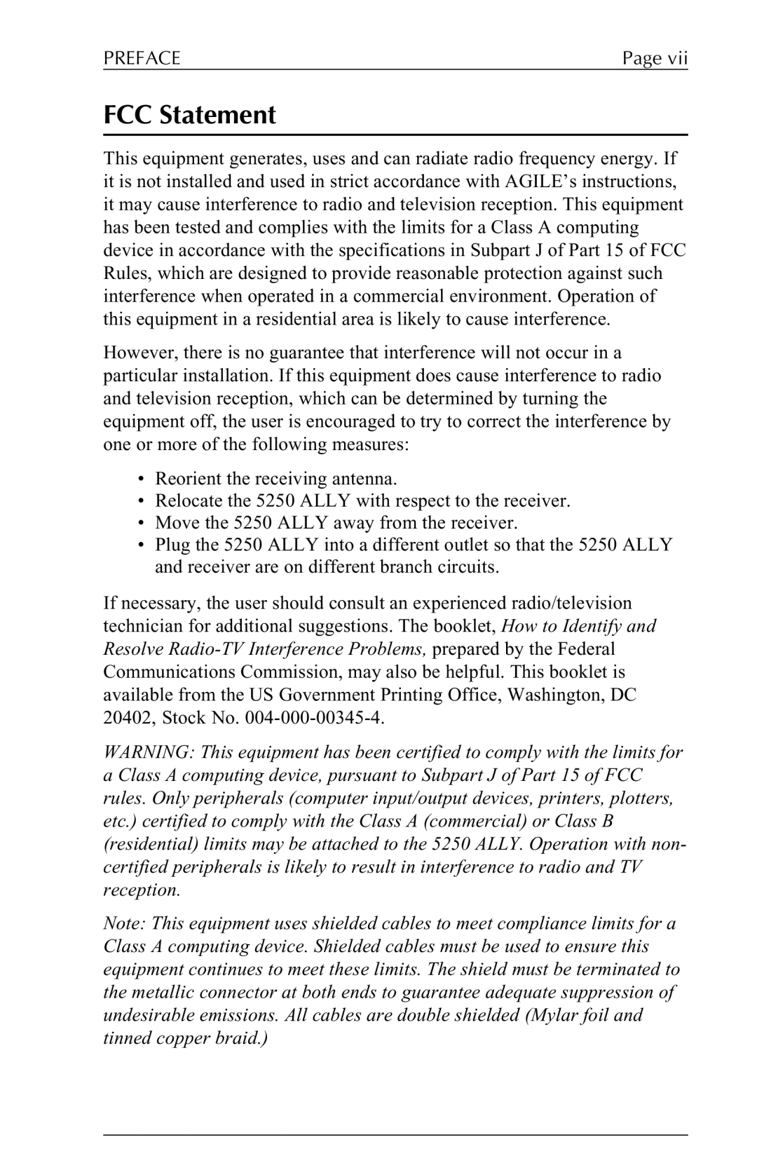 I-Data 5250 ALLY manual FCC Statement 